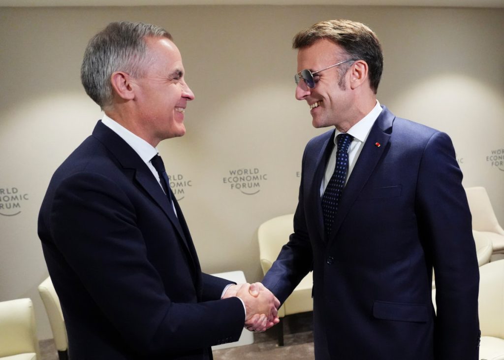 Mark Carney and Emmanuel Macron in Davos, Switzerland