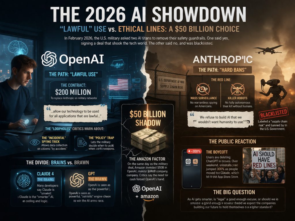 AI Showdown, 2026: OpenAI ChatGPT vs Anthropic Claude, brawn vs brains