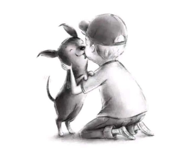 Boy and Dog Love
