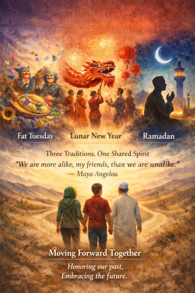 Fat Tuesday, Lunar New Year, Ramadan, all starting on the same day after 100 years