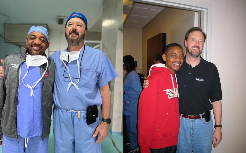 Mesfin Yana Dollar with Dr Rick Hodes, now working together, then as a patient and doctor